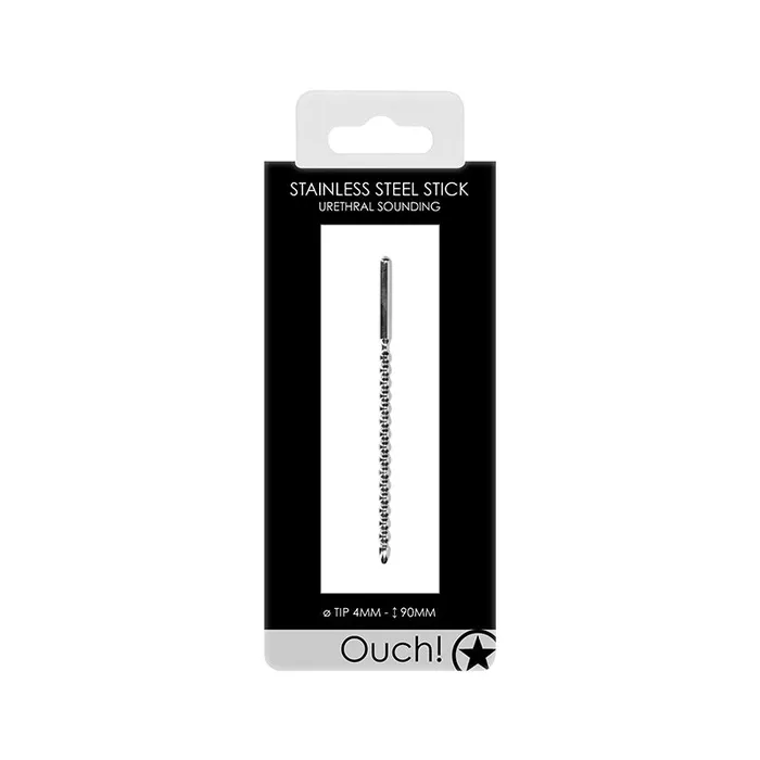 Shots America LLC Male Sex Toys Ouch Urethral Sounding Stainless Steel Beaded Stick 4 mm Shots America LLC Male Sex Toys Ouch Urethral Sounding Stainless Steel Beaded Stick 4 mm