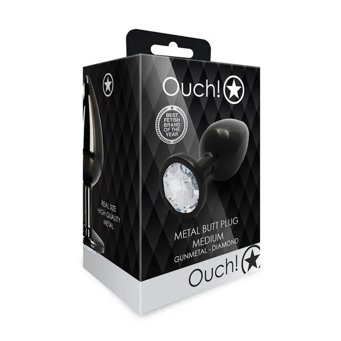 Shots Ouch Round Gem Butt Plug Medium GunmetalDiamond Shots America LLC Anal Shots Ouch Round Gem Butt Plug Medium GunmetalDiamond Shots America LLC Anal