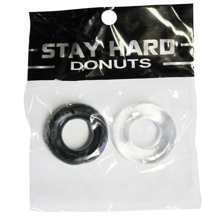 SI Novelties Anal SI Power Stretch Donuts 2pk BlackClear