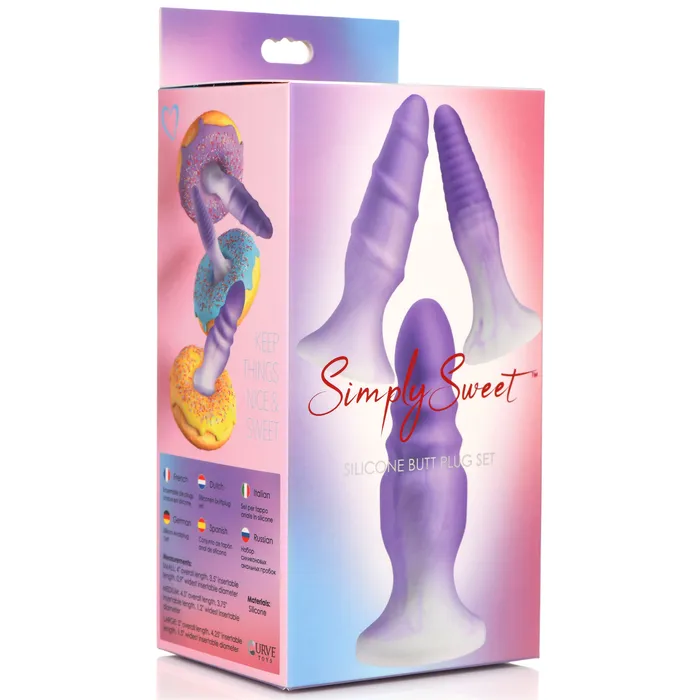 Simply Sweet Anal 3 Piece Silicone Butt Plug Set Purple