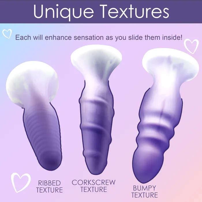 Simply Sweet Anal 3 Piece Silicone Butt Plug Set Purple