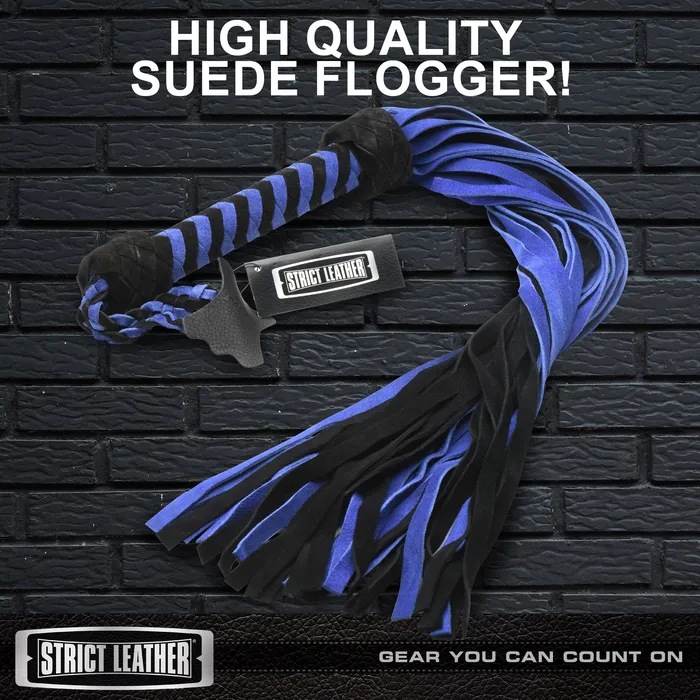 Strict Leather Vibrators Black and Blue Suede Flogger