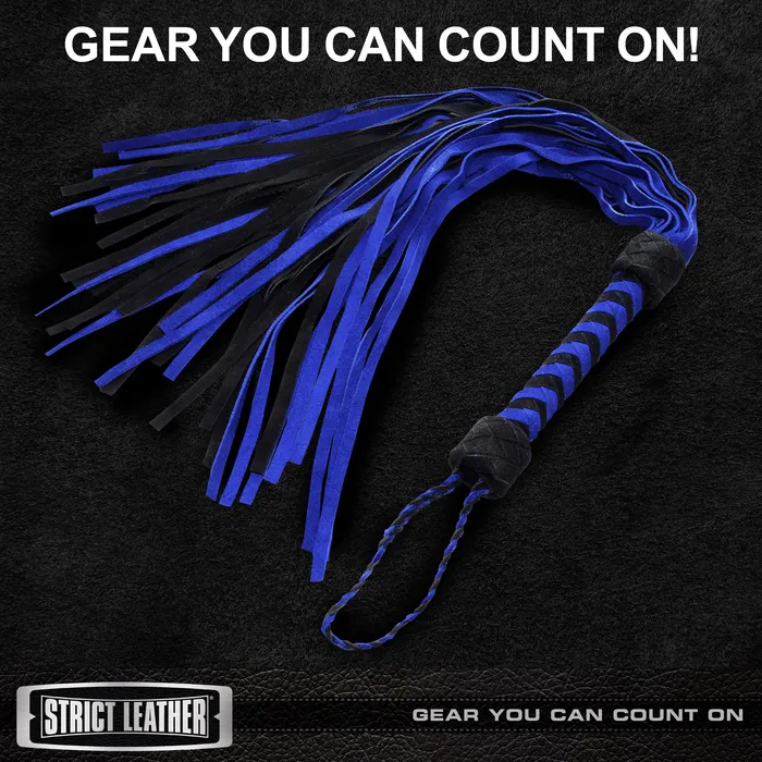 Strict Leather Vibrators Black and Blue Suede Flogger