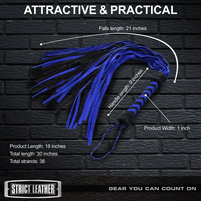 Strict Leather Vibrators Black and Blue Suede Flogger