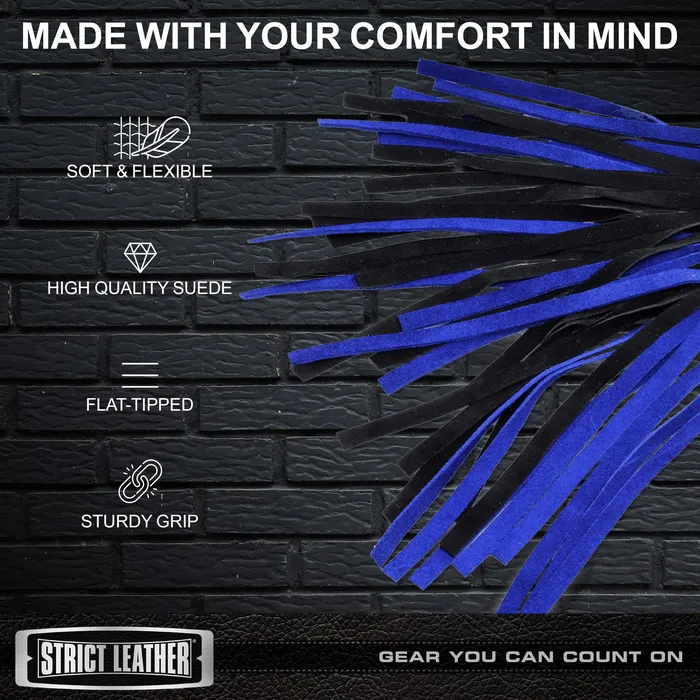 Strict Leather Vibrators Black and Blue Suede Flogger