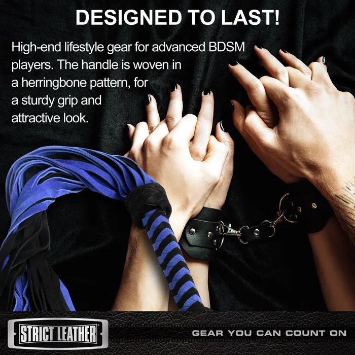 Strict Leather Vibrators Black and Blue Suede Flogger
