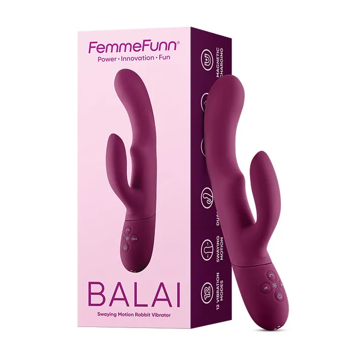 Vvole Female Sex Toys FemmeFunn Balai Rechargeable Silicone Swaying Motion Dual Stimulation Vibrator Dark Fuchsia Vvole Female Sex Toys FemmeFunn Balai Rechargeable Silicone Swaying Motion Dual Stimulation Vibrator Dark Fuchsia