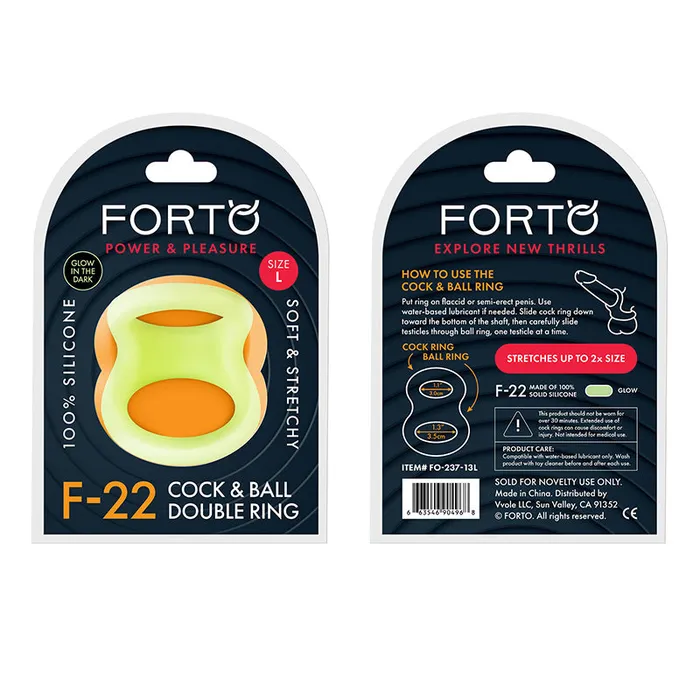 Vvole Male Sex Toys Forto F22 Liquid Silicone Cock Ball DRing Large Glow