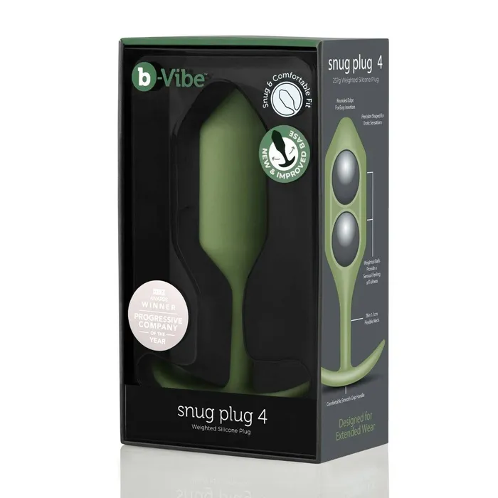 Anal bVibe bVibe Snug Plug 4 Weighted Silicone Butt Plug Army Green