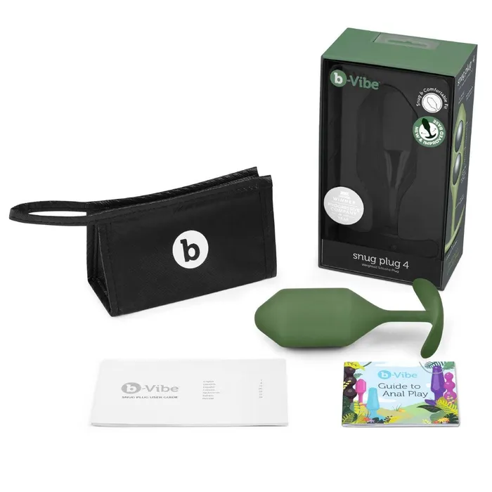 Anal bVibe bVibe Snug Plug 4 Weighted Silicone Butt Plug Army Green