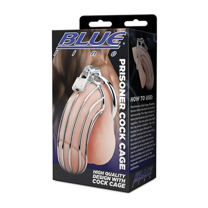 Blue Line Male Sex Toys Blue Line Prisoner Cock Cage Silver