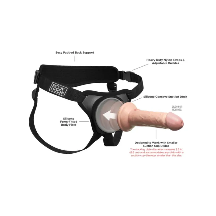 Body Dock Female Sex Toys Body Dock Elite Mini Strap On Harness Black