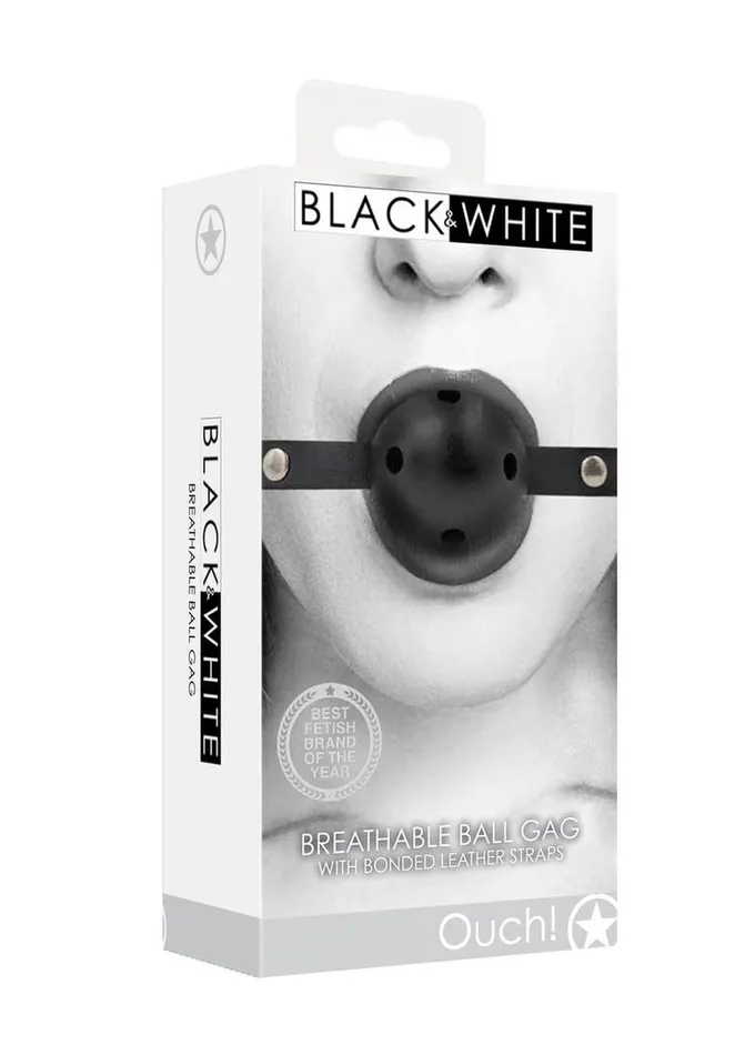 Couples Ouch Ouch Breathable Ball Gag with Bonded Leather Straps