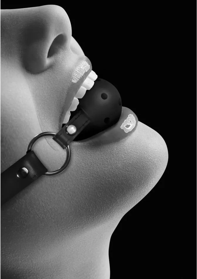 Couples Ouch Ouch Breathable Ball Gag with Bonded Leather Straps
