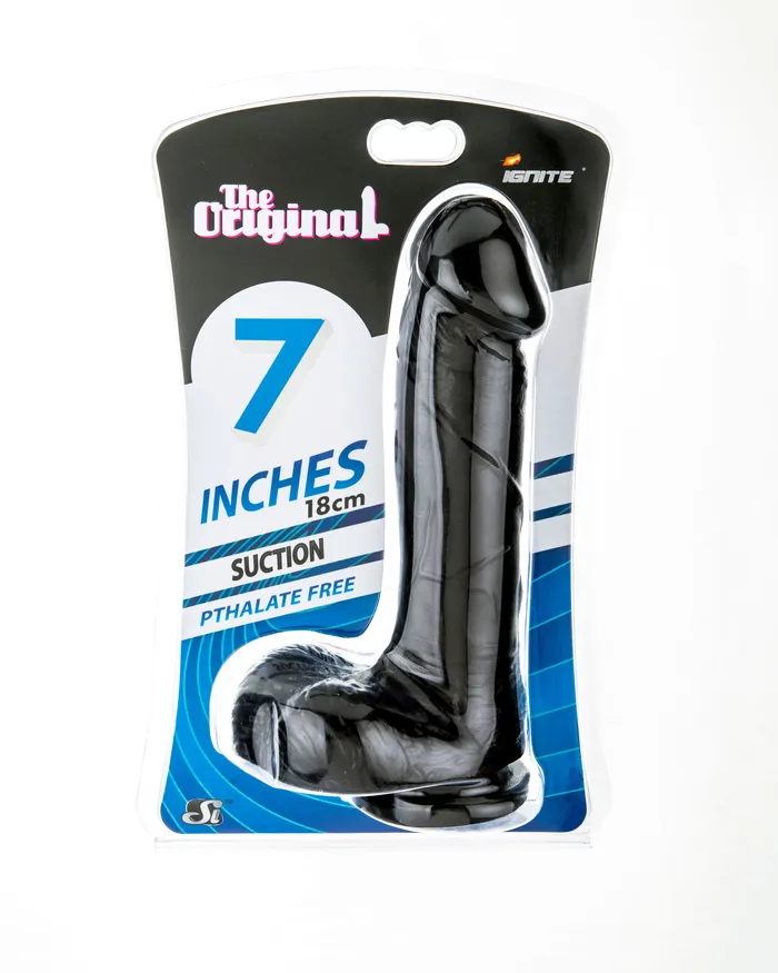 Dildos Si20411 7in COCK WBALLS WSUCTIONBLACK SI Novelties