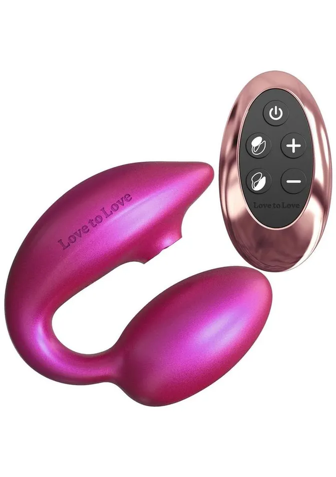 Female Sex Toys Love to Love Love to Love Wonderlover Rechargeable Silicone Dual Vibrator with Remote Iridescent
