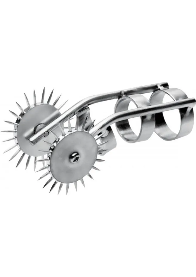 Female Sex Toys Master Series Spikes Double Finger Pinwheel Master Series