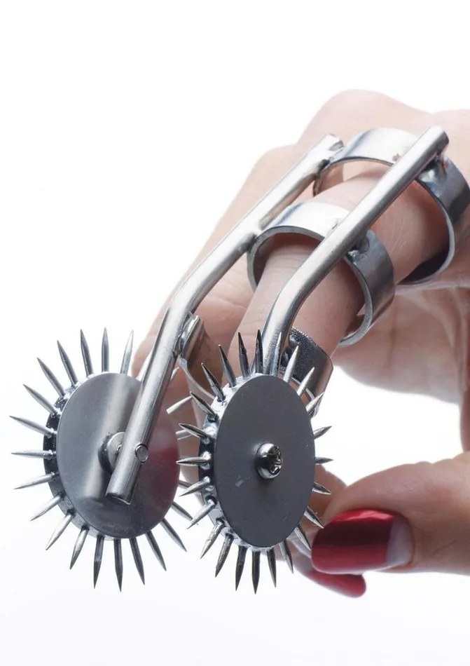 Female Sex Toys Master Series Spikes Double Finger Pinwheel Master Series