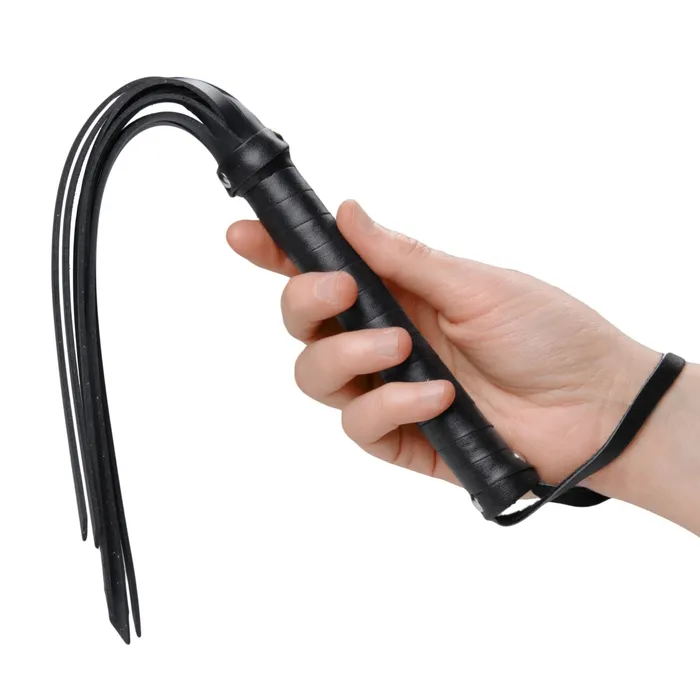 Frisky Frisky Rubber Strands Hand Whip Black Dildos