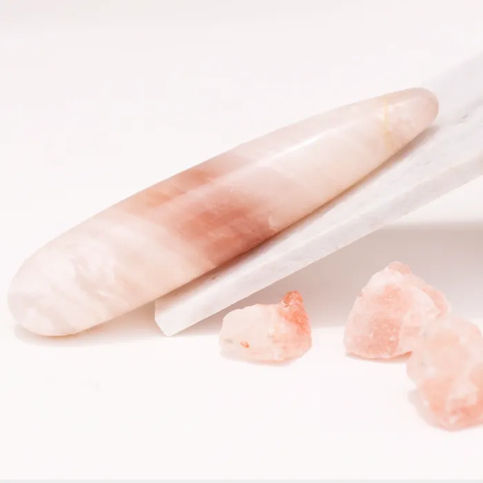 Gemstone Yoni Female Sex Toys Peach Quartz Straight Yoni Wand