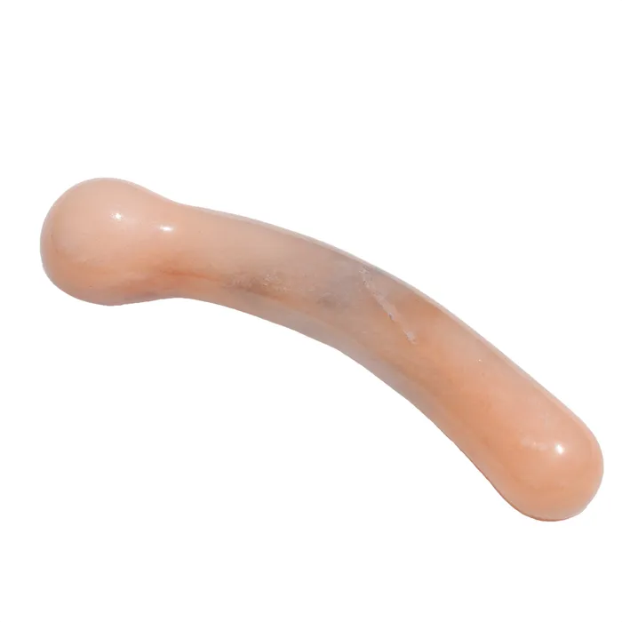 Gemstone Yoni Vibrators Peach Aventurine Bulbous Crescent