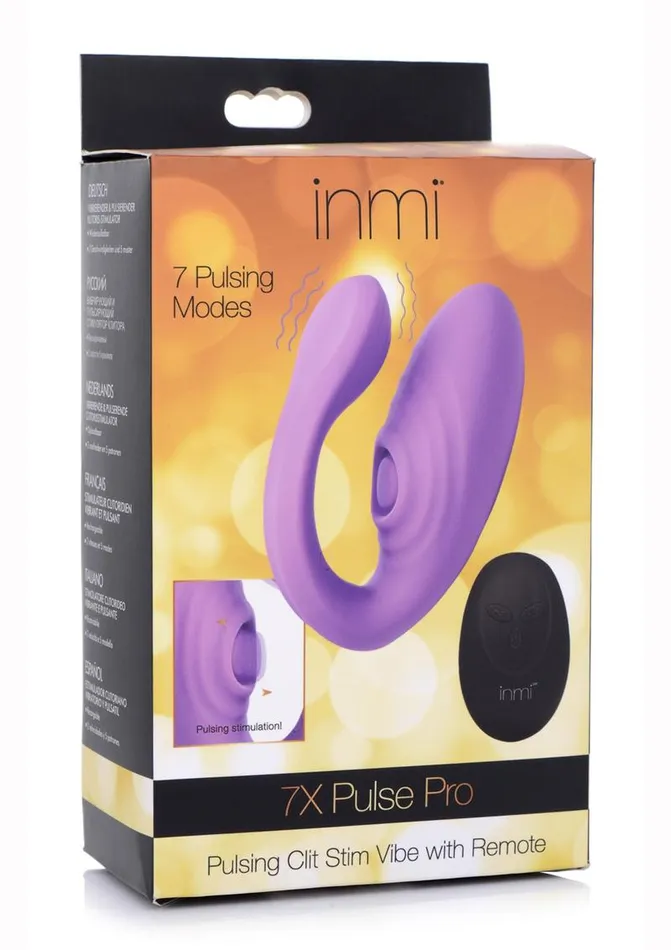 Inmi Female Sex Toys Inmi 7x Pulse Pro Pulsing Silicone Rechargeable Clit Stim Vibe with Remote Control