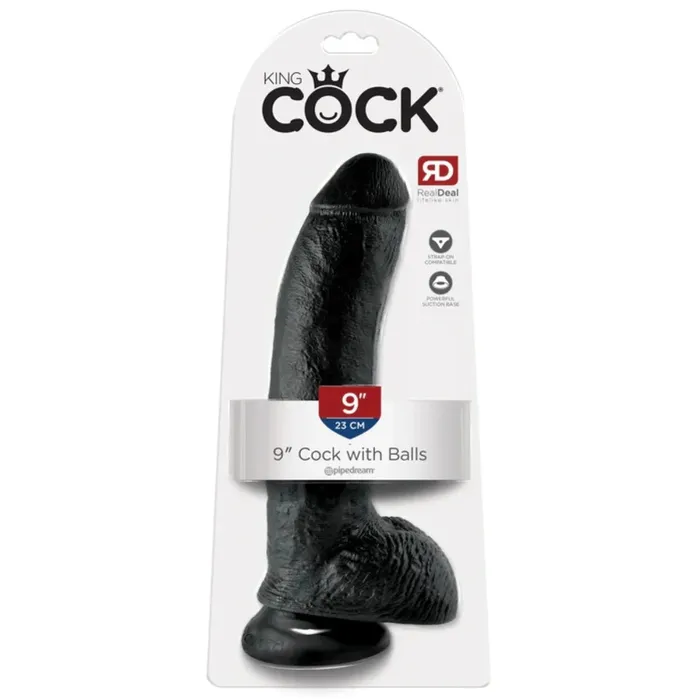 King Cock King Cock Dildo With Balls Black 9 Inch Dildos