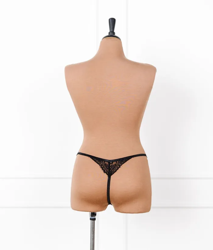 Lacy Cutout Thong Black Mentionables Anal
