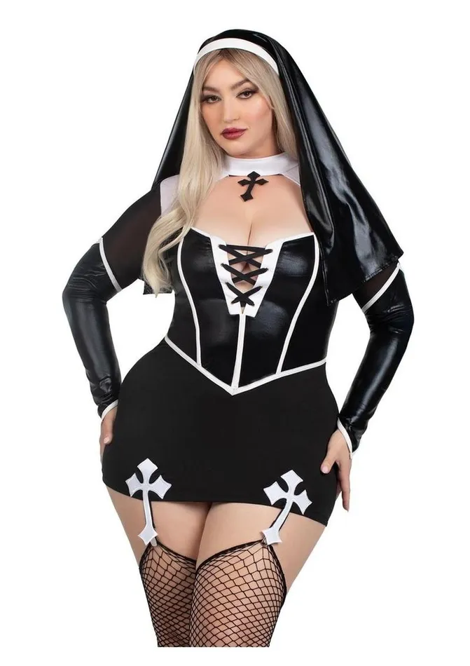 Leg Avenue Male Sex Toys Leg Avenue Holy Hottie Set Boned Garter Dress with Cross Accents and Nun Habit 2 Piece 1x2x Leg Avenue Male Sex Toys Leg Avenue Holy Hottie Set Boned Garter Dress with Cross Accents and Nun Habit 2 Piece 1x2x