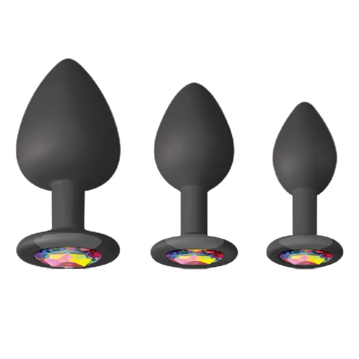 Love Plugs Anal Rainbow Jewel With PlugShaped Silicone Tip Set