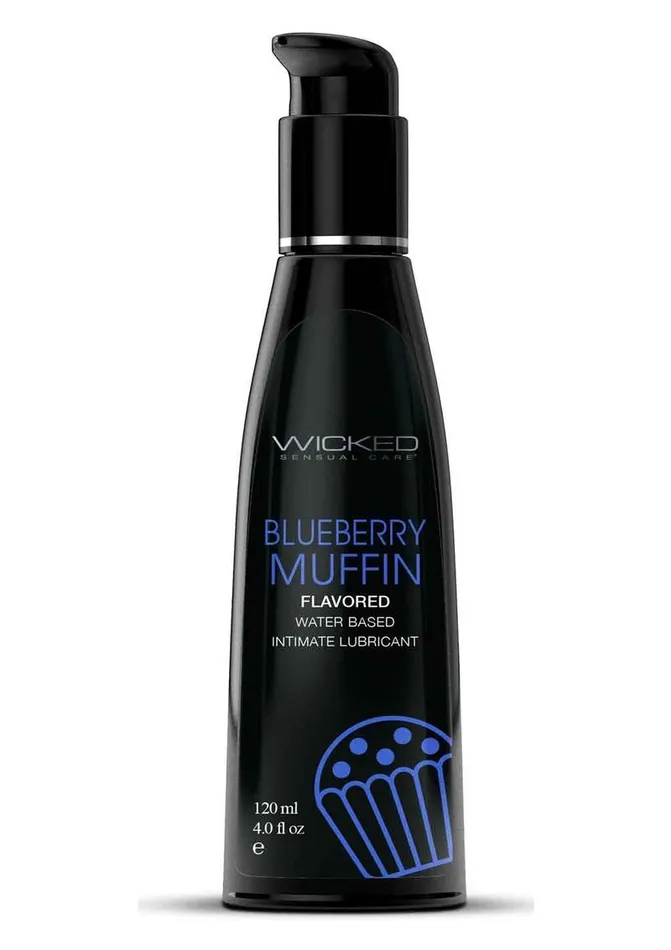 Lubricants Wicked Aqua Water Based Flavored Lubricant Blueberry Muffin Wicked Aqua