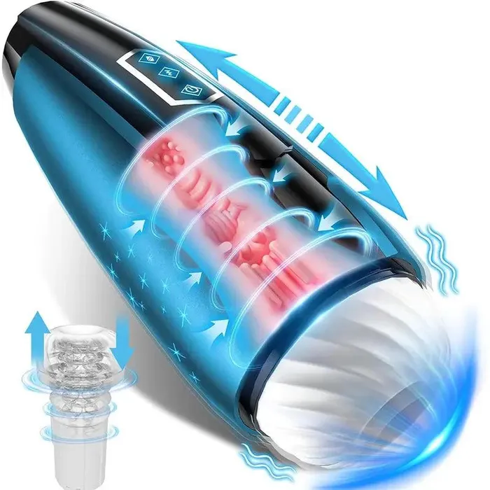 Male Sex Toys Inyarose Vibrating Telescopic Starry LED Light Masturbation Cup