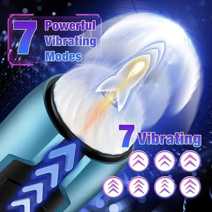 Male Sex Toys Inyarose Vibrating Telescopic Starry LED Light Masturbation Cup