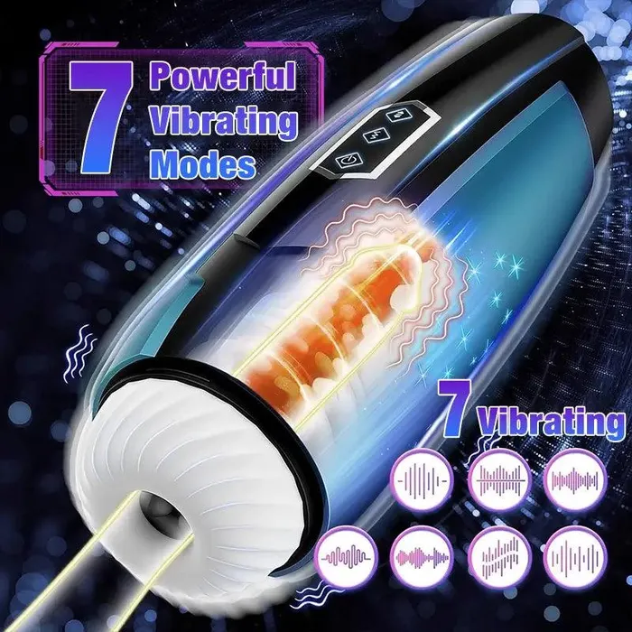 Male Sex Toys Inyarose Vibrating Telescopic Starry LED Light Masturbation Cup