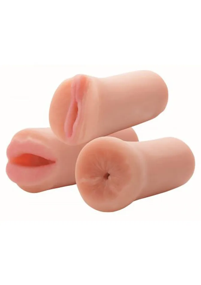 Male Sex Toys Jesse Jane Jesse Jane ThreeWay Stroker Set Vanila