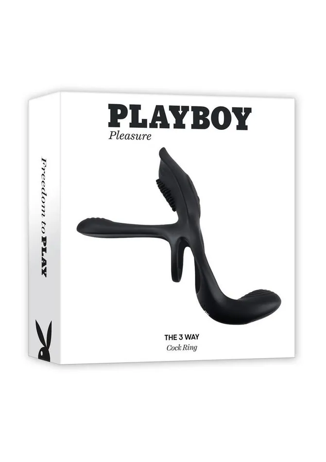 Male Sex Toys Playboy Playboy The 3 Way Rechargeable Silicone Cock Ring