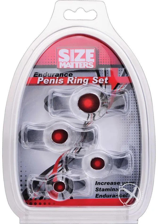 Male Sex Toys Size Matters Endurance Clear 4 Ring Penis Size Matters