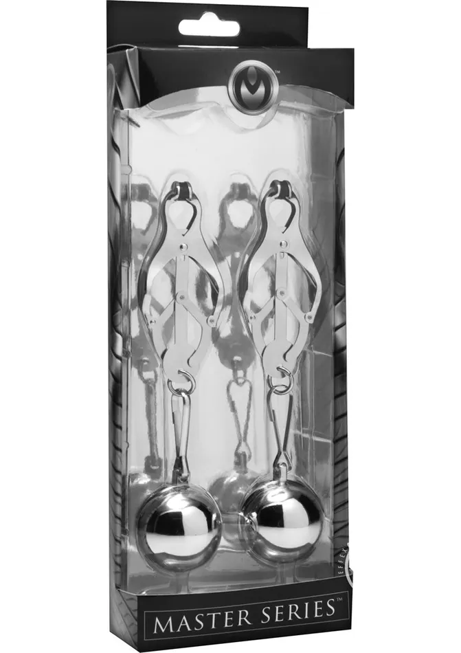 Master Series Deviant Monarch Weighted Nipple Clamps Master Series Female Sex Toys
