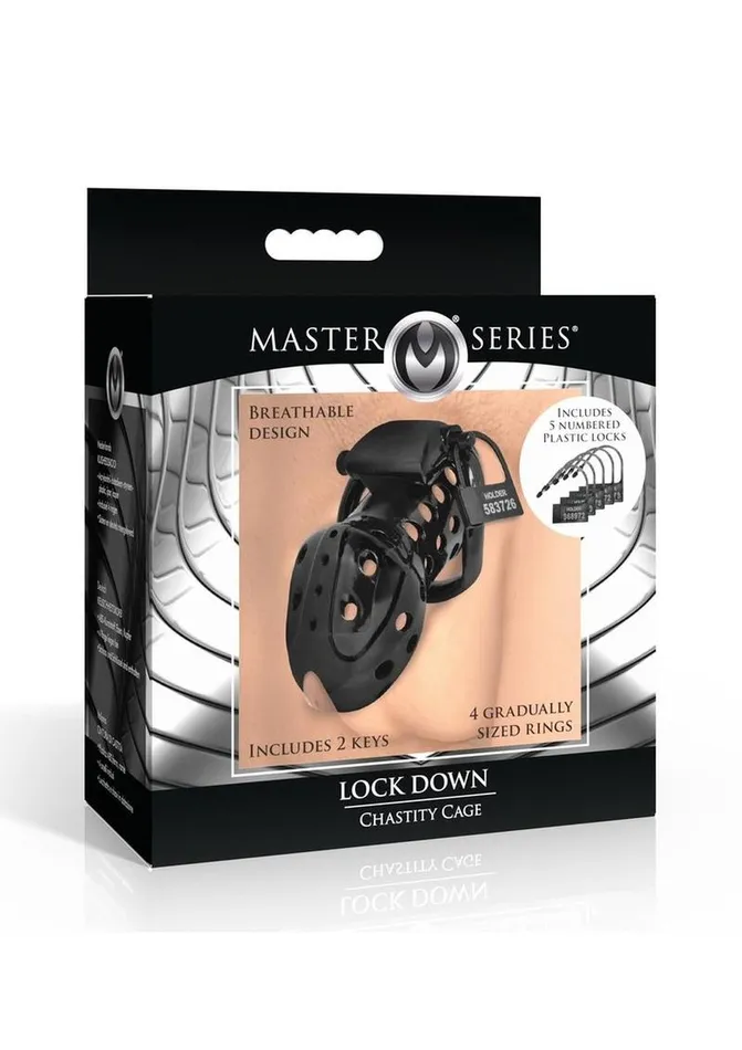 Master Series Male Sex Toys Master Series Lock Down Chastity Cage