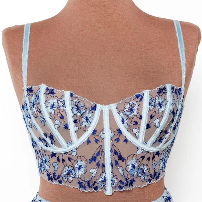 Mentionables Vibrators Embroidered Underwire Bustier