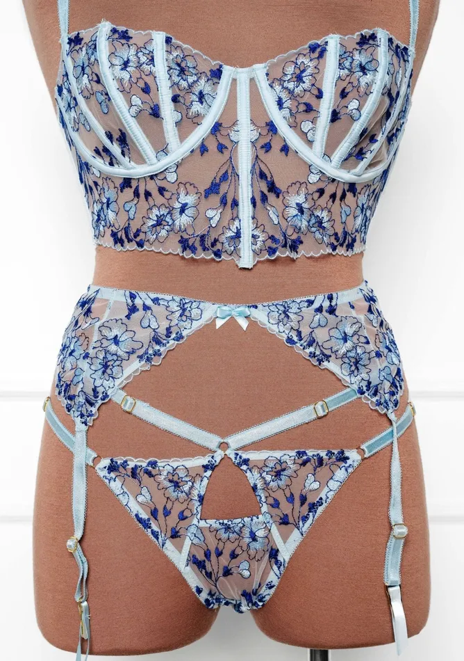 Mentionables Vibrators Embroidered Underwire Bustier