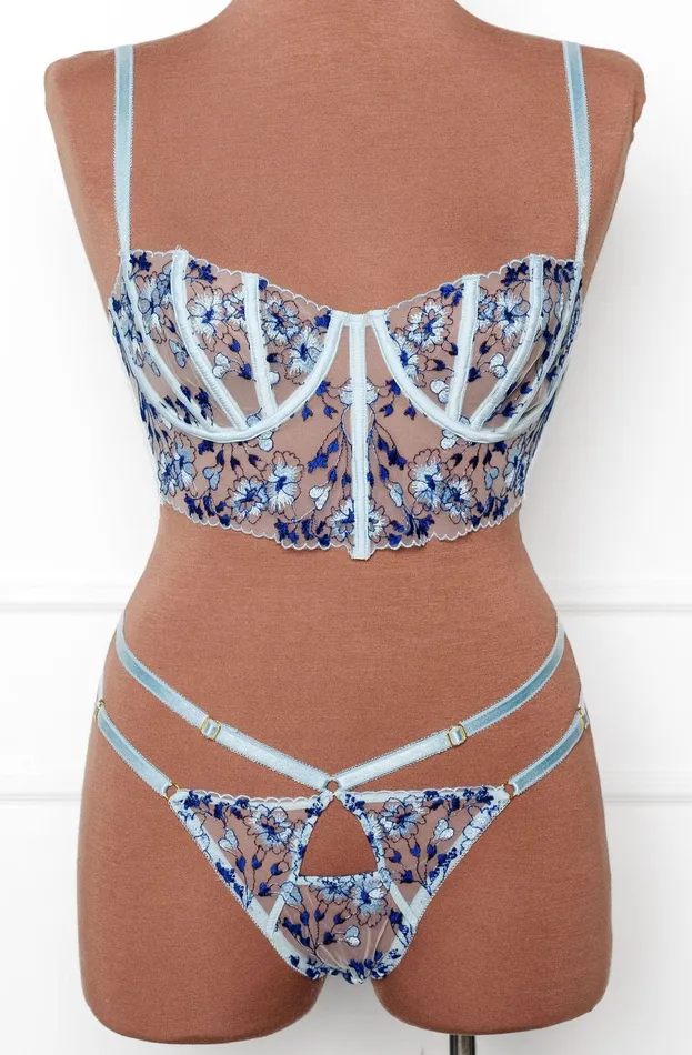 Mentionables Vibrators Embroidered Underwire Bustier