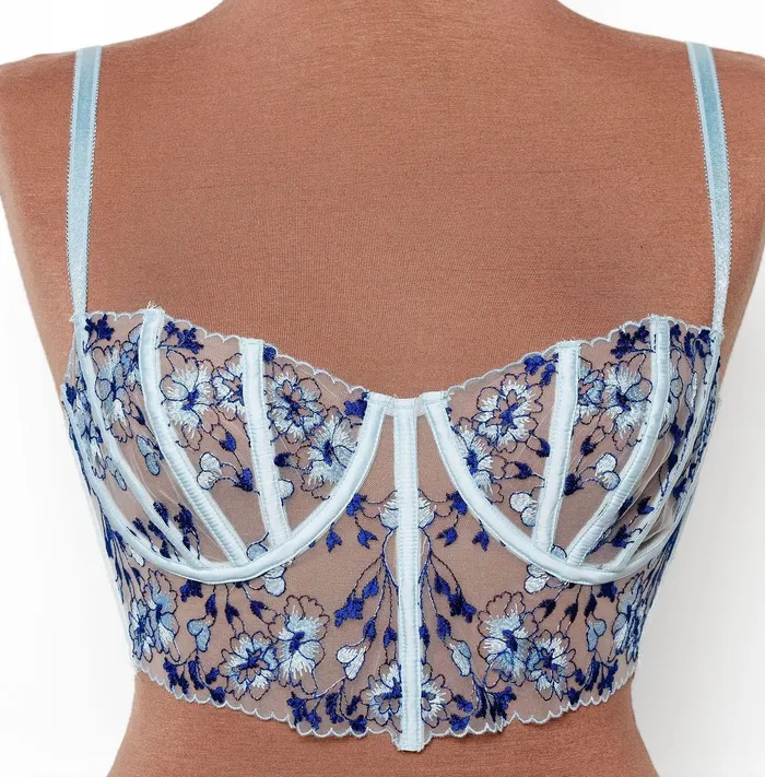 Mentionables Vibrators Embroidered Underwire Bustier