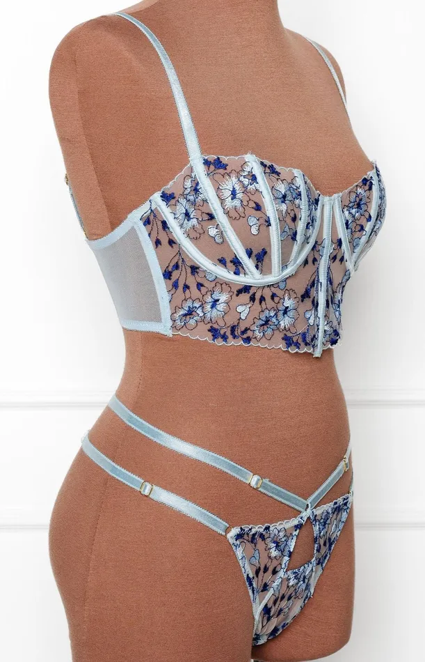 Mentionables Vibrators Embroidered Underwire Bustier