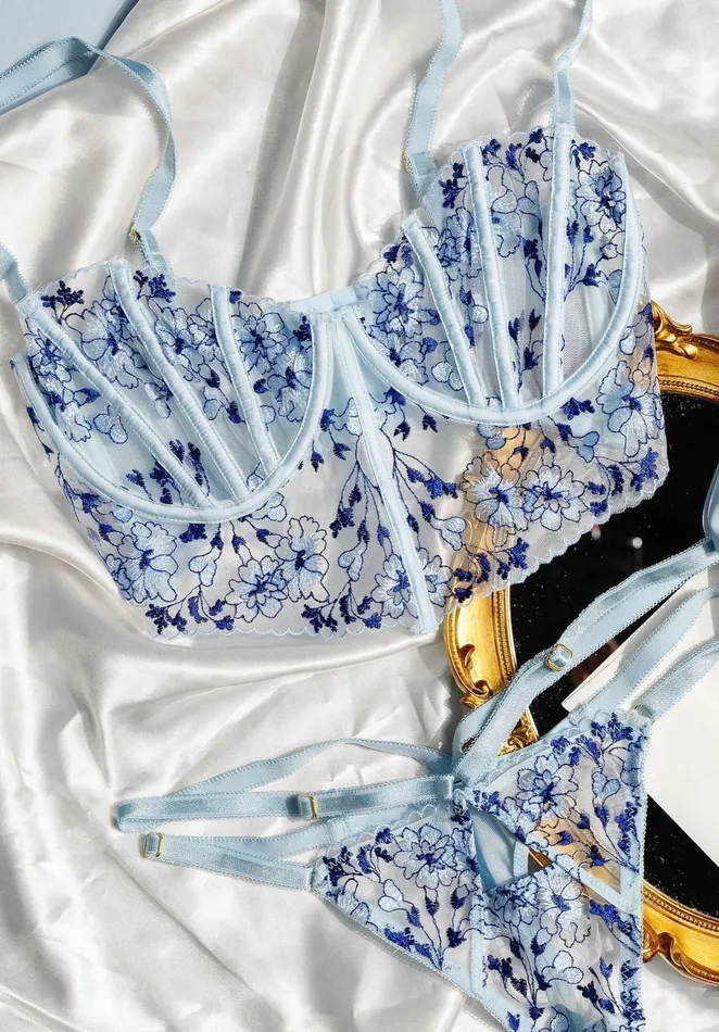 Mentionables Vibrators Embroidered Underwire Bustier