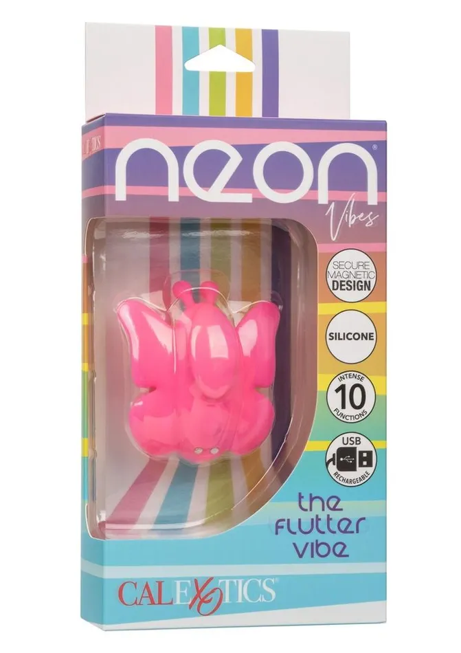 Neon Vibes Female Sex Toys Neon Vibes The Fluffer Vibe Rechargeable Silicone Butterfly Panty Vibe