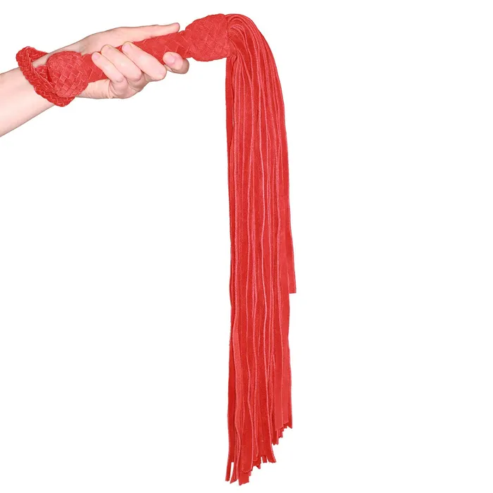 Prowler RED Leather Suede Flogger Red Prowler RED Restraints