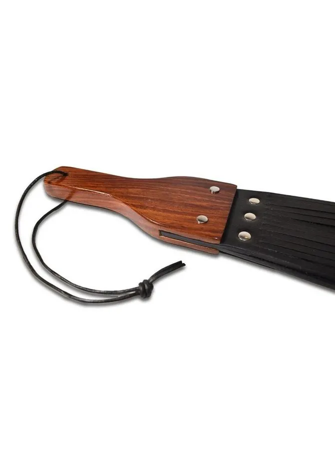 Prowler RED Restraints Prowler Red Leather and Wood Fringe Paddle