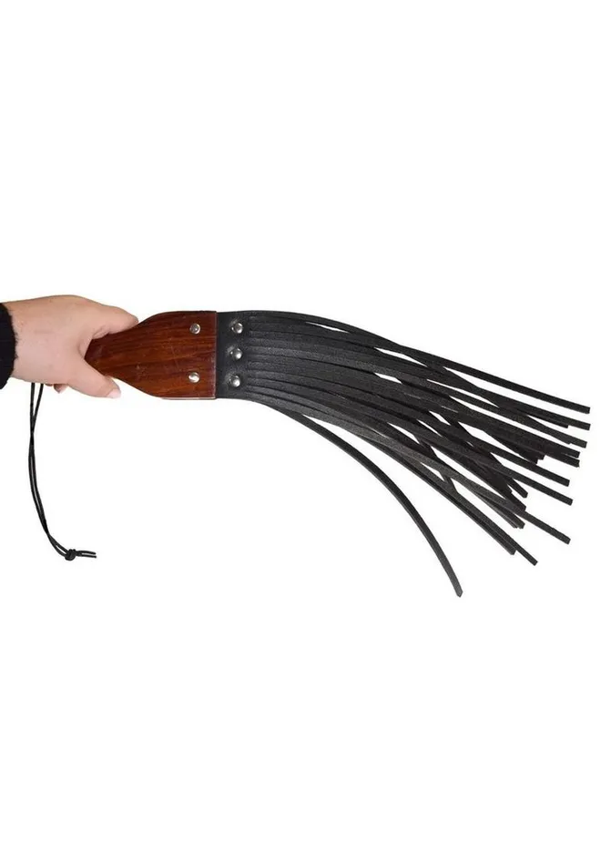 Prowler RED Restraints Prowler Red Leather and Wood Fringe Paddle