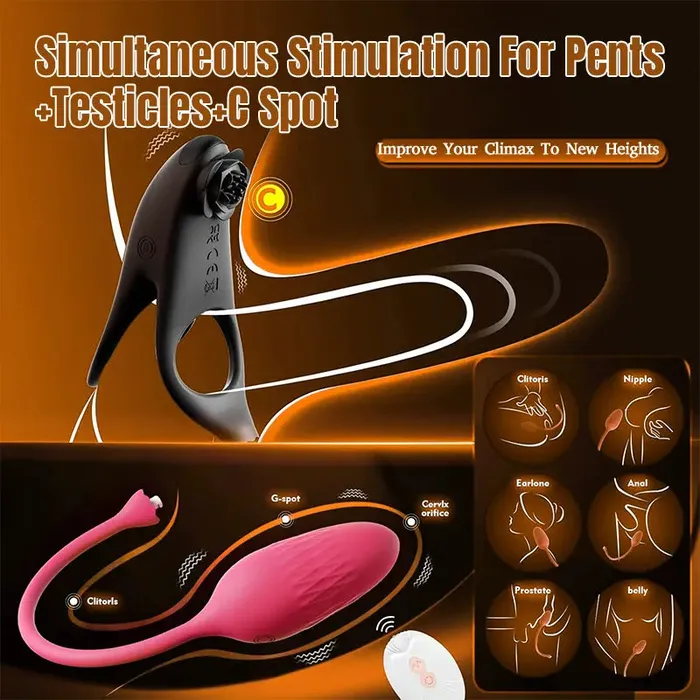 Rose Couple Remote Control GSpot Penis Ring Inyarose Male Sex Toys